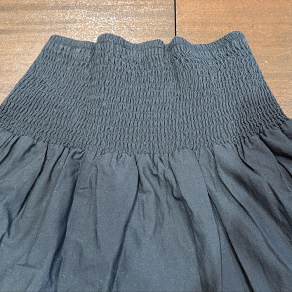 Jason Wu Black A-Line Tiered Skirt Smocked Waist w/Scalloped Lace Embroidery Hem - Picture 4 of 6